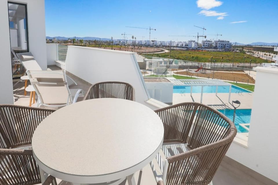 Balcony/Terrace, Seating area, Pool view, Swimming pool