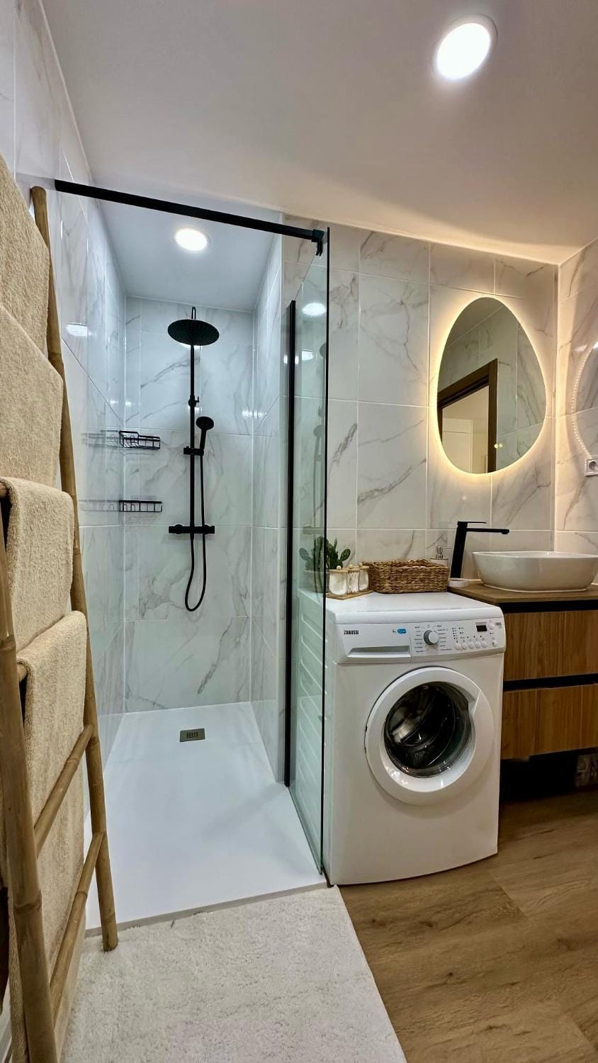 Shower, Bathroom, washing machine