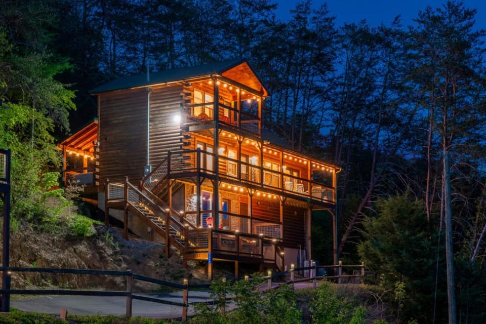 Property building, Night, Natural landscape, Mountain view