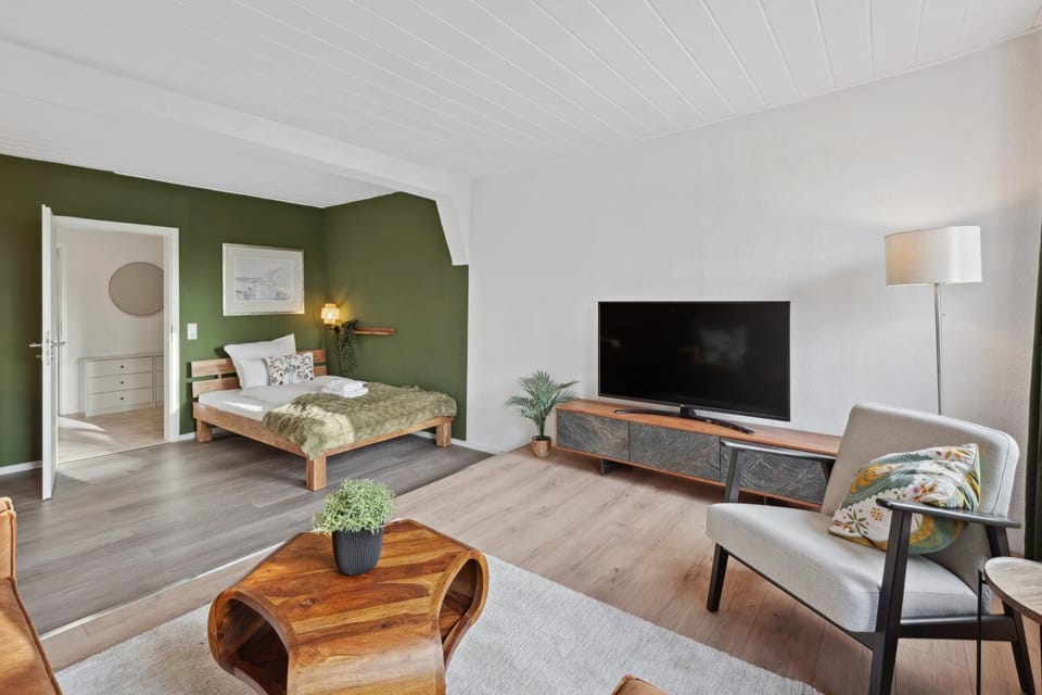 Communal lounge/ TV room, Bed, TV and multimedia, Living room, Photo of the whole room, Seating area, Evening entertainment, Bedroom