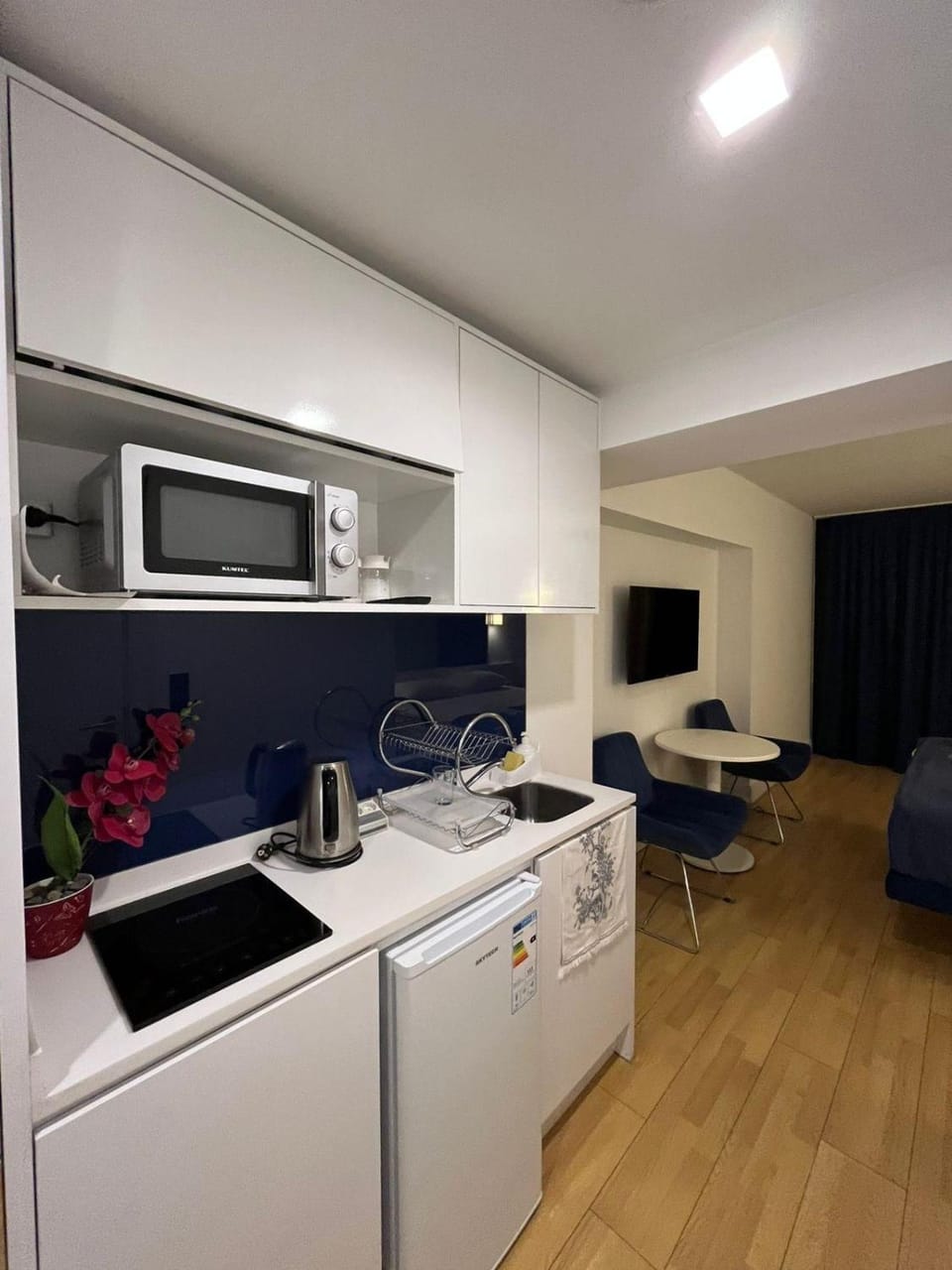 Kitchen or kitchenette, oven