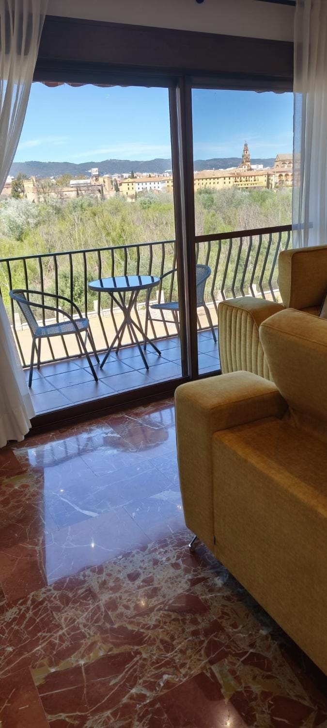 Natural landscape, View (from property/room), Balcony/Terrace, Living room, Seating area, Mountain view