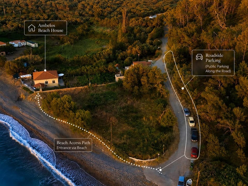 Neighbourhood, Bird's eye view, Beach, Parking