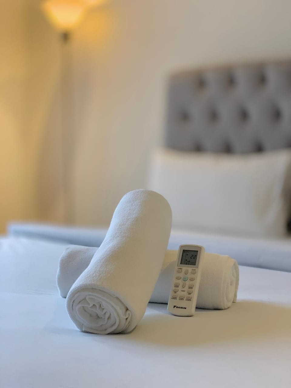Bed, Photo of the whole room, Bedroom, towels