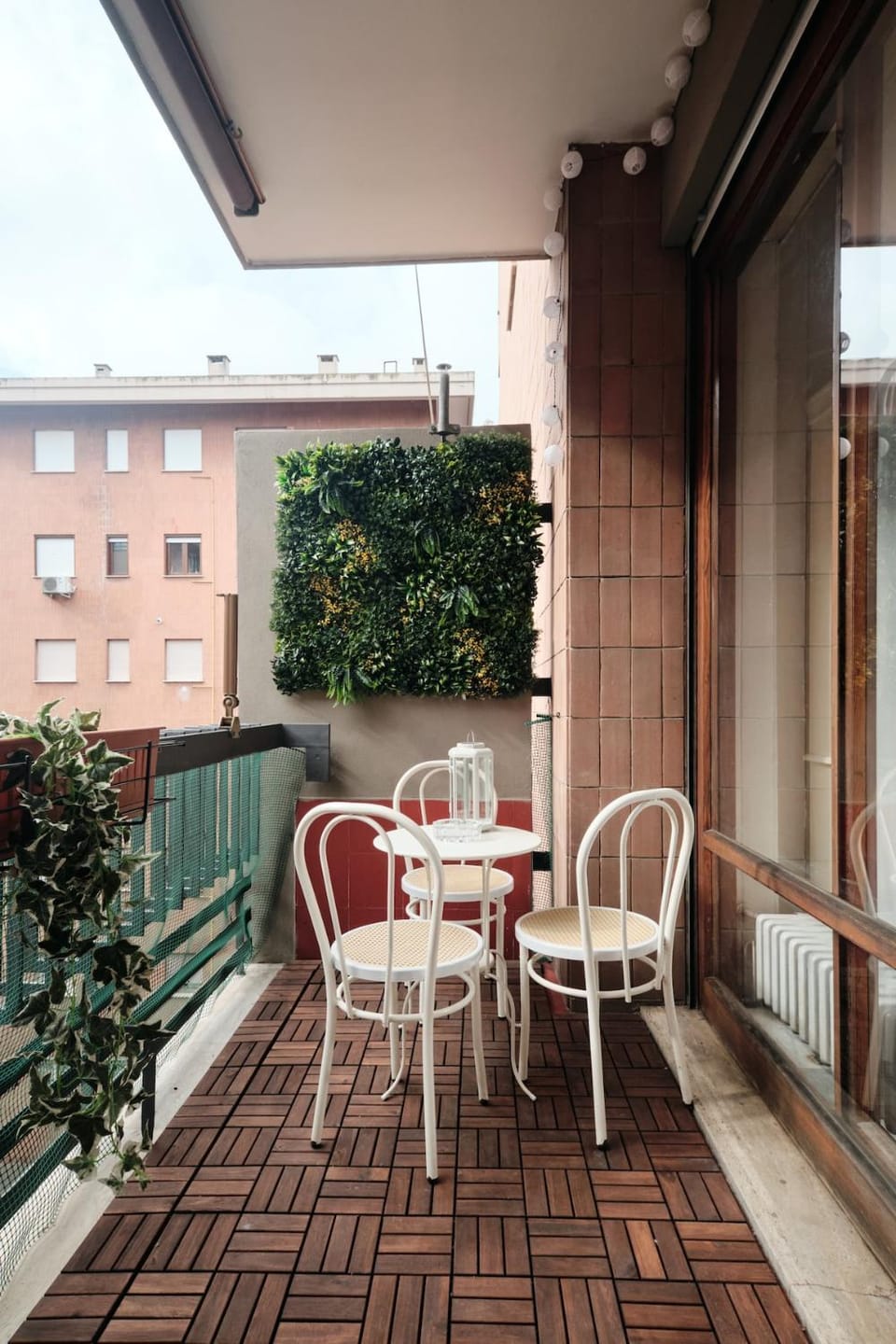 Property building, Patio, Day, View (from property/room), Balcony/Terrace, Living room, Seating area, Dining area