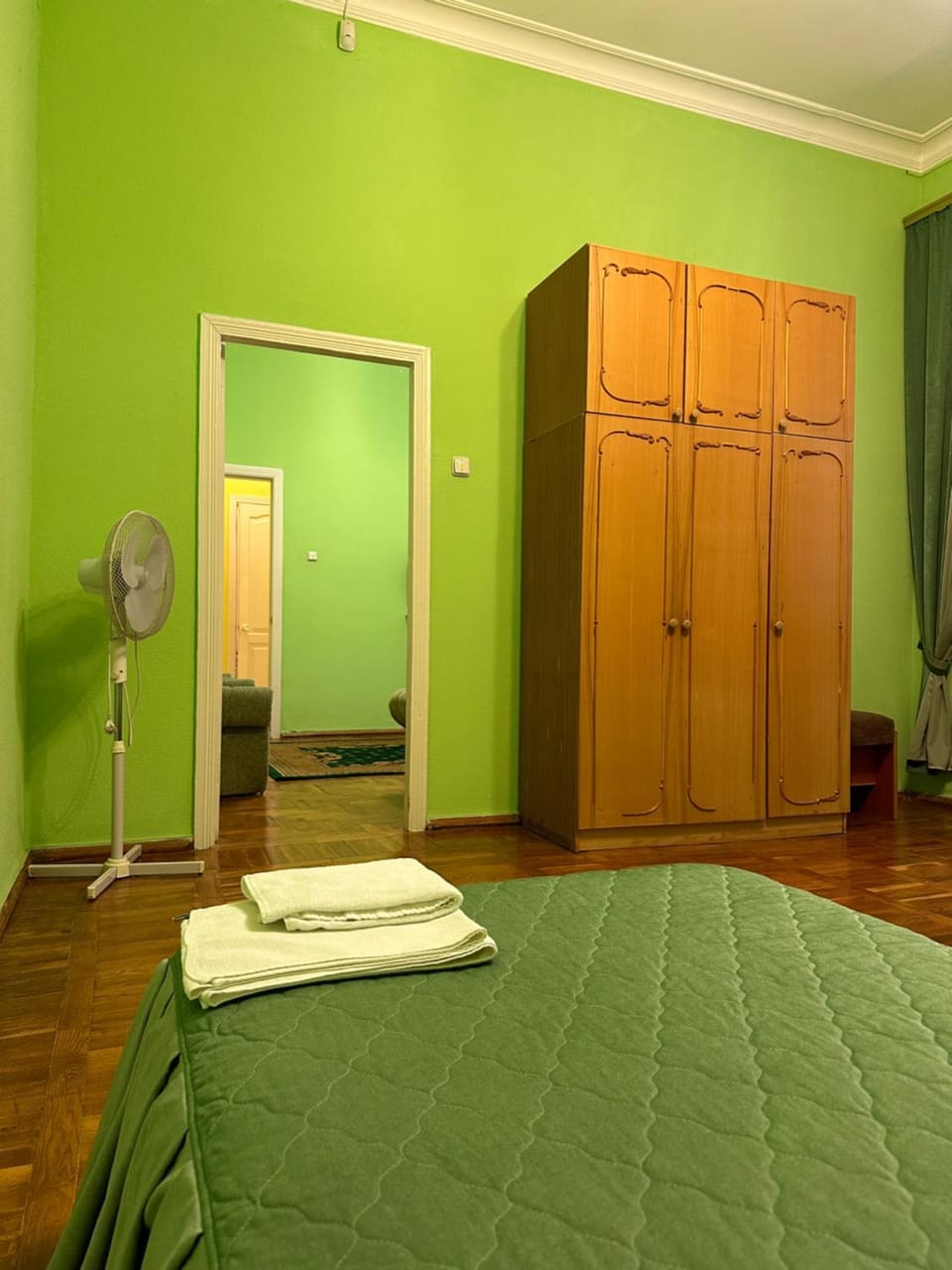 Bed, Photo of the whole room, Bedroom, towels, wardrobe