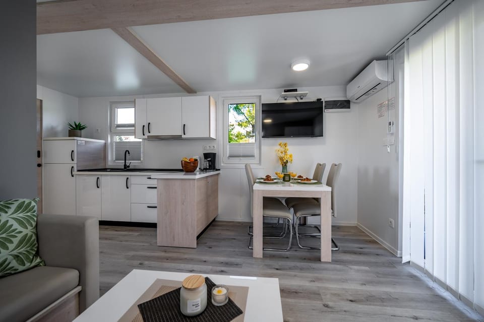 Kitchen or kitchenette, Dining area, stove
