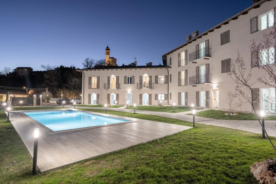 Property building, Night, Garden view, Swimming pool