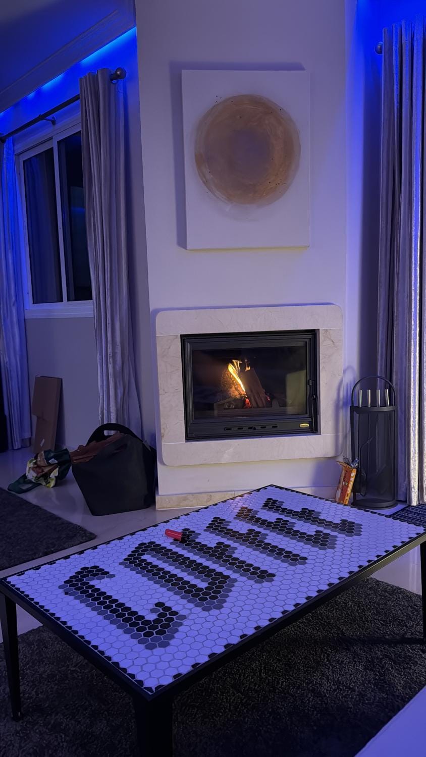 Living room, fireplace