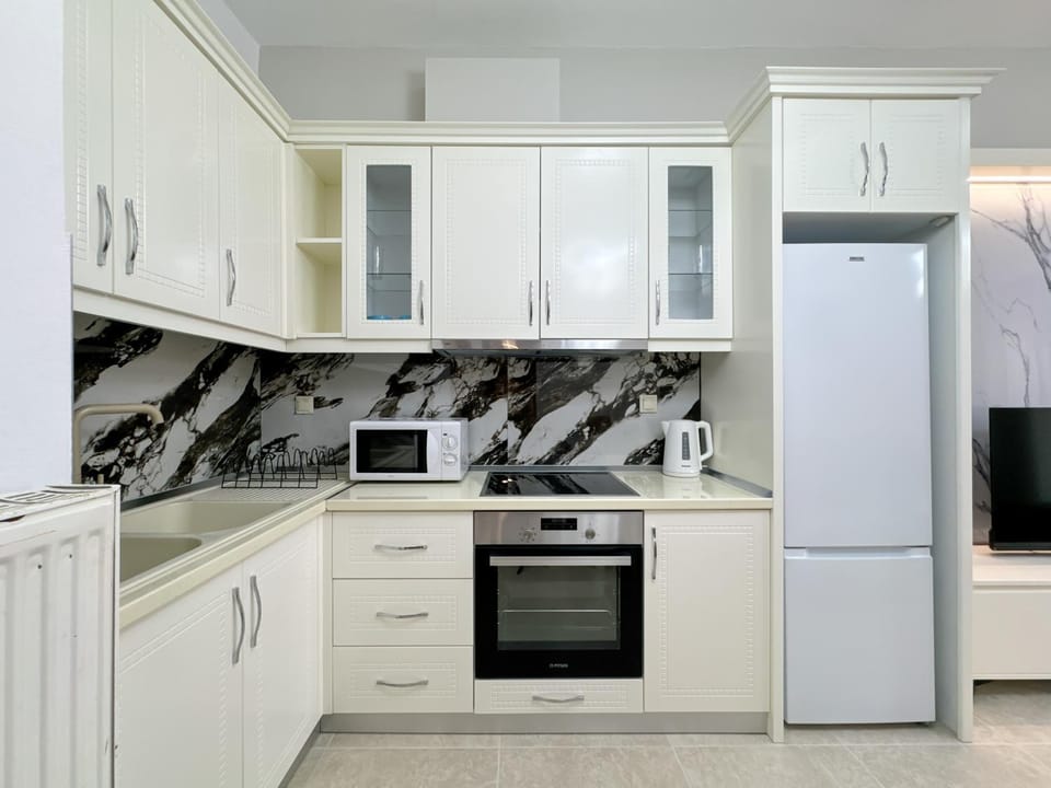 Kitchen or kitchenette, minibar, oven, stove