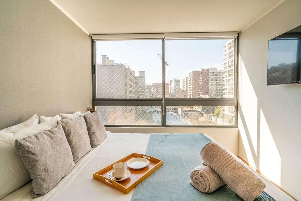 HOM I 1D1B, WiFi, AA Inverter, Lavandería, Metro Apartment in Santiago