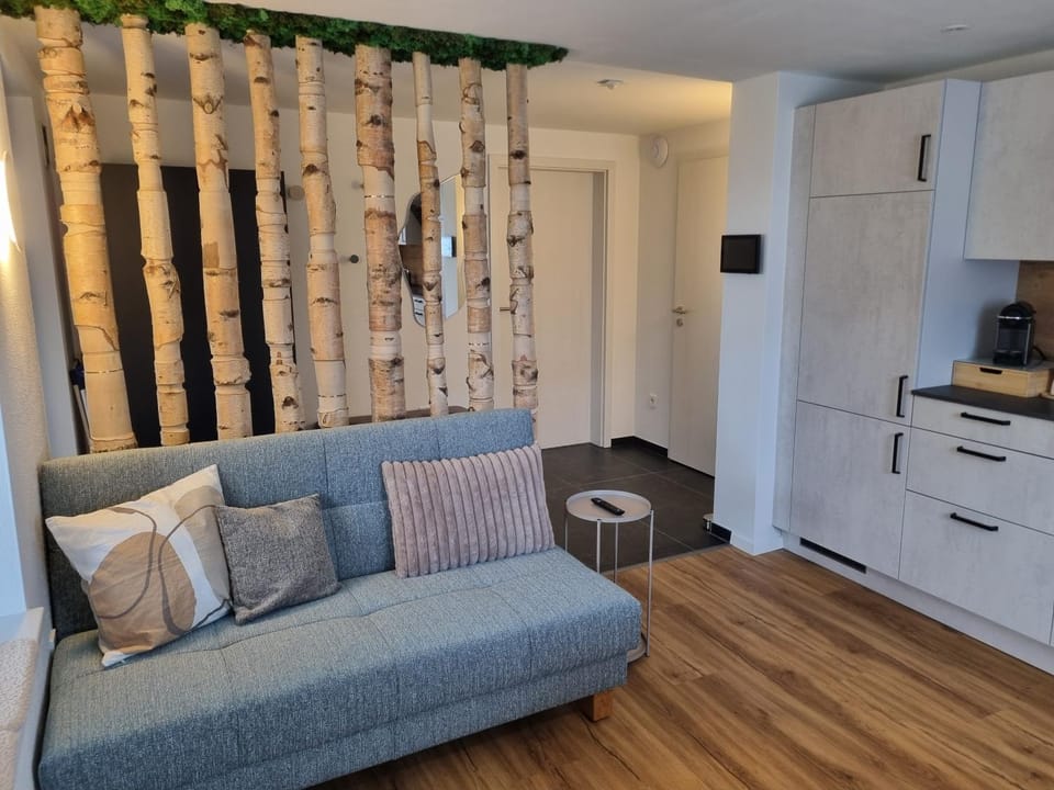 Kitchen or kitchenette, Living room, Seating area