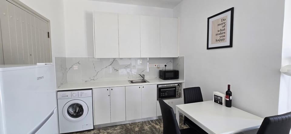 Kitchen or kitchenette, Dining area, oven, washing machine