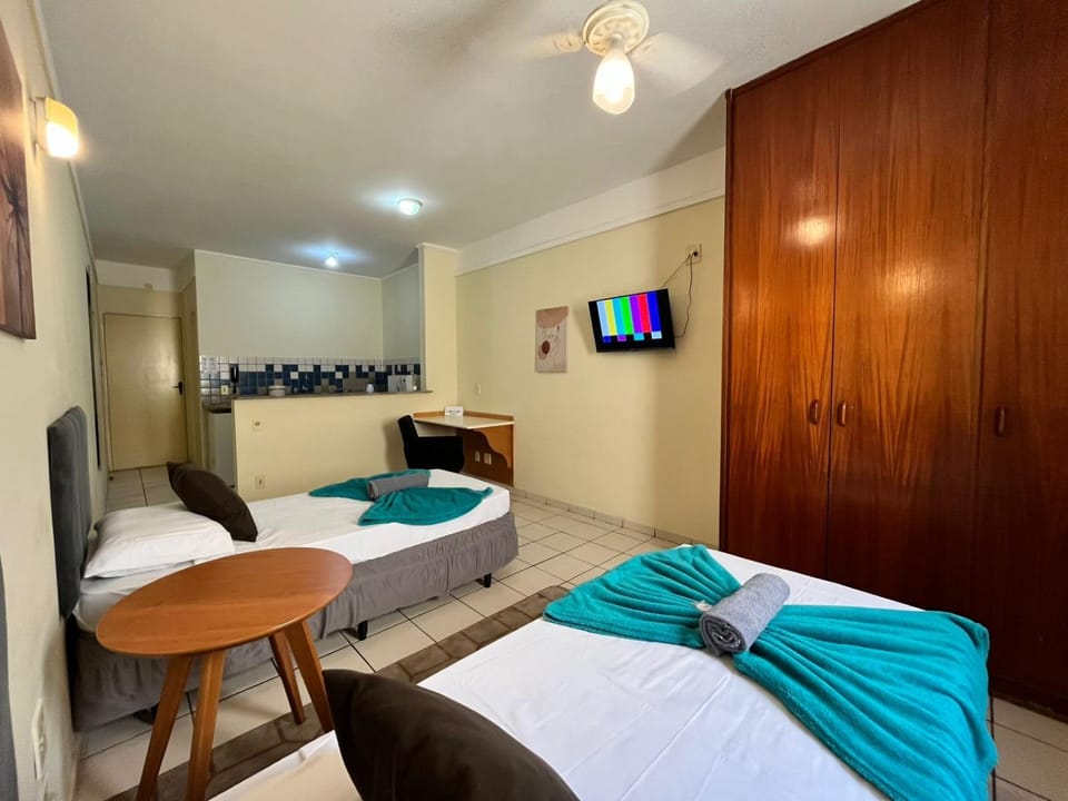 Bed, TV and multimedia, Bedroom, towels, wardrobe