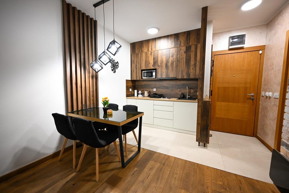 Kitchen or kitchenette, Dining area, stove