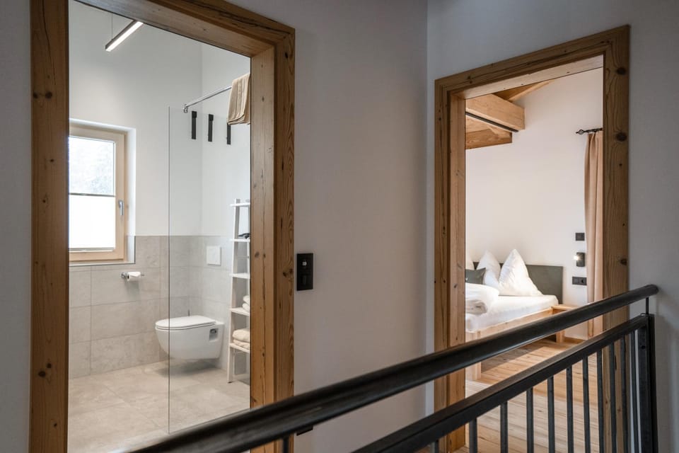 Shower, Bathroom, Bedroom, Mountain view, towels