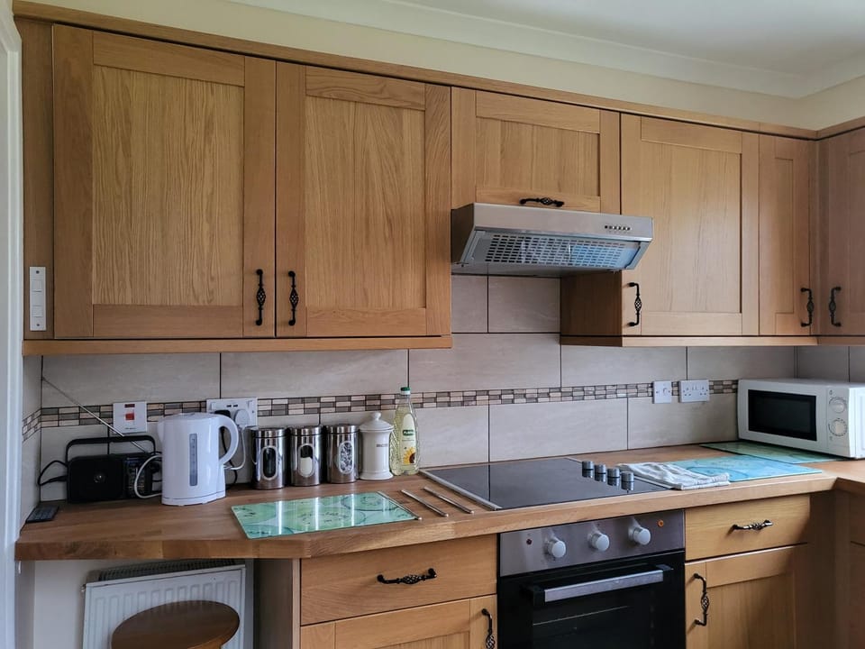 Coffee/tea facilities, Kitchen or kitchenette, oven, stove, toaster