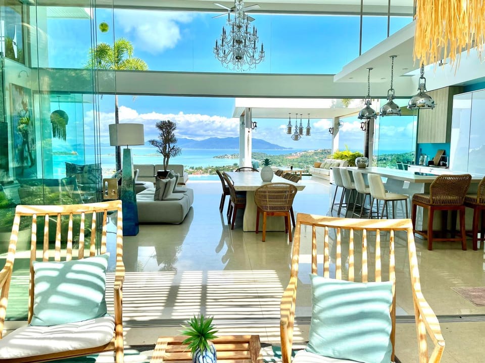Living room, Seating area, Sea view