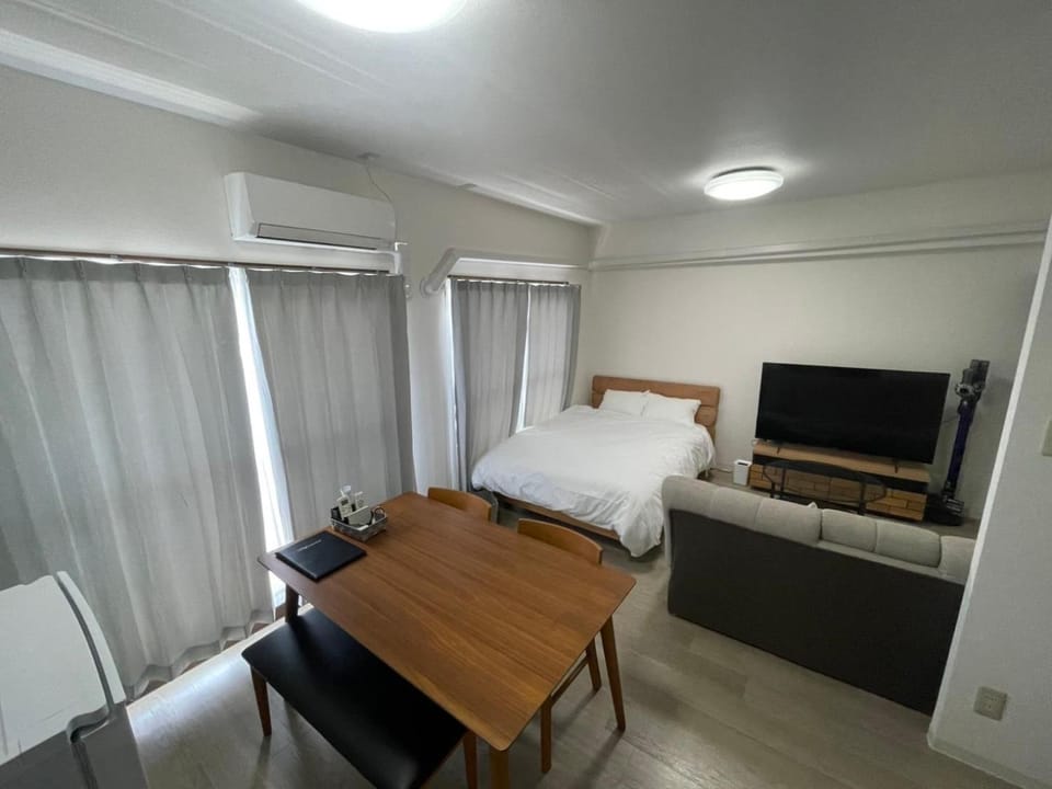 Bed, TV and multimedia, Living room, Photo of the whole room, Bedroom, air conditioner