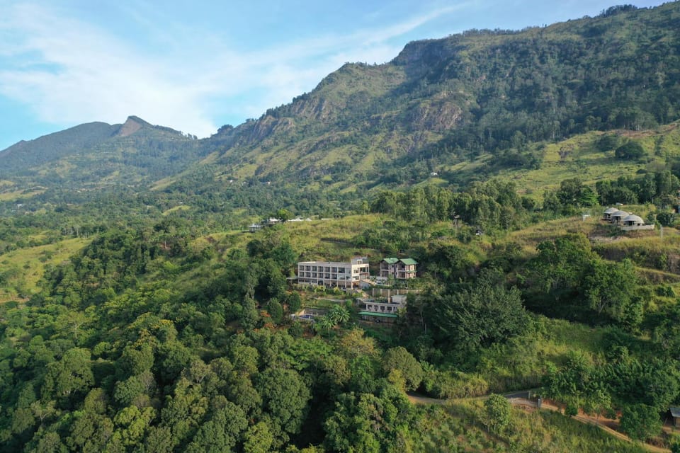 Property building, Nearby landmark, Natural landscape, Mountain view