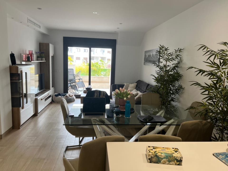 Kitchen or kitchenette, Living room, Seating area, Dining area, Swimming pool
