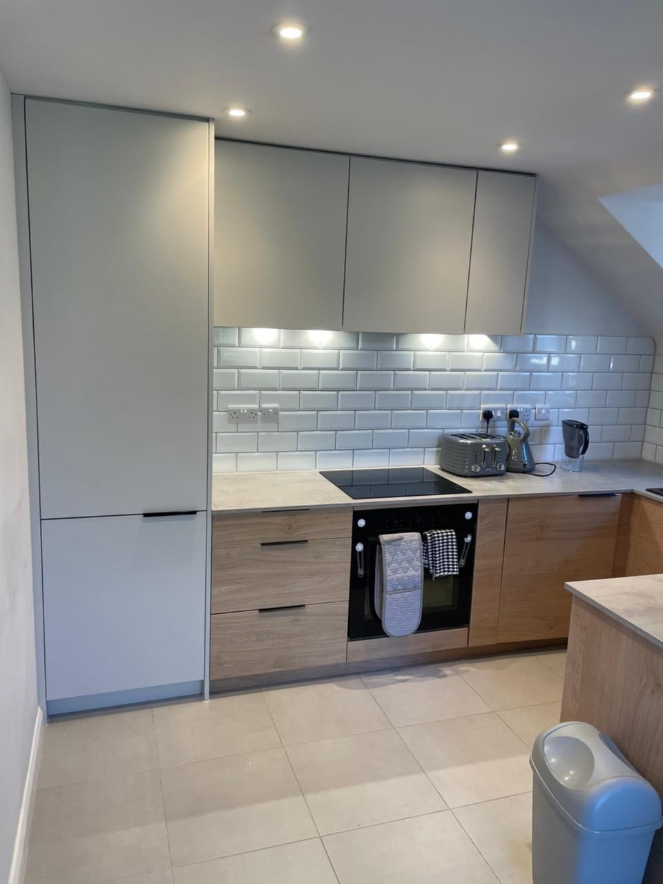Kitchen or kitchenette, dishwasher, stove