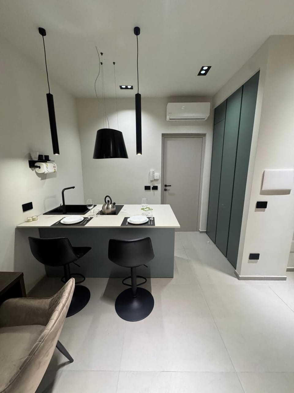 Kitchen or kitchenette, Living room, Dining area, wardrobe, kitchen
