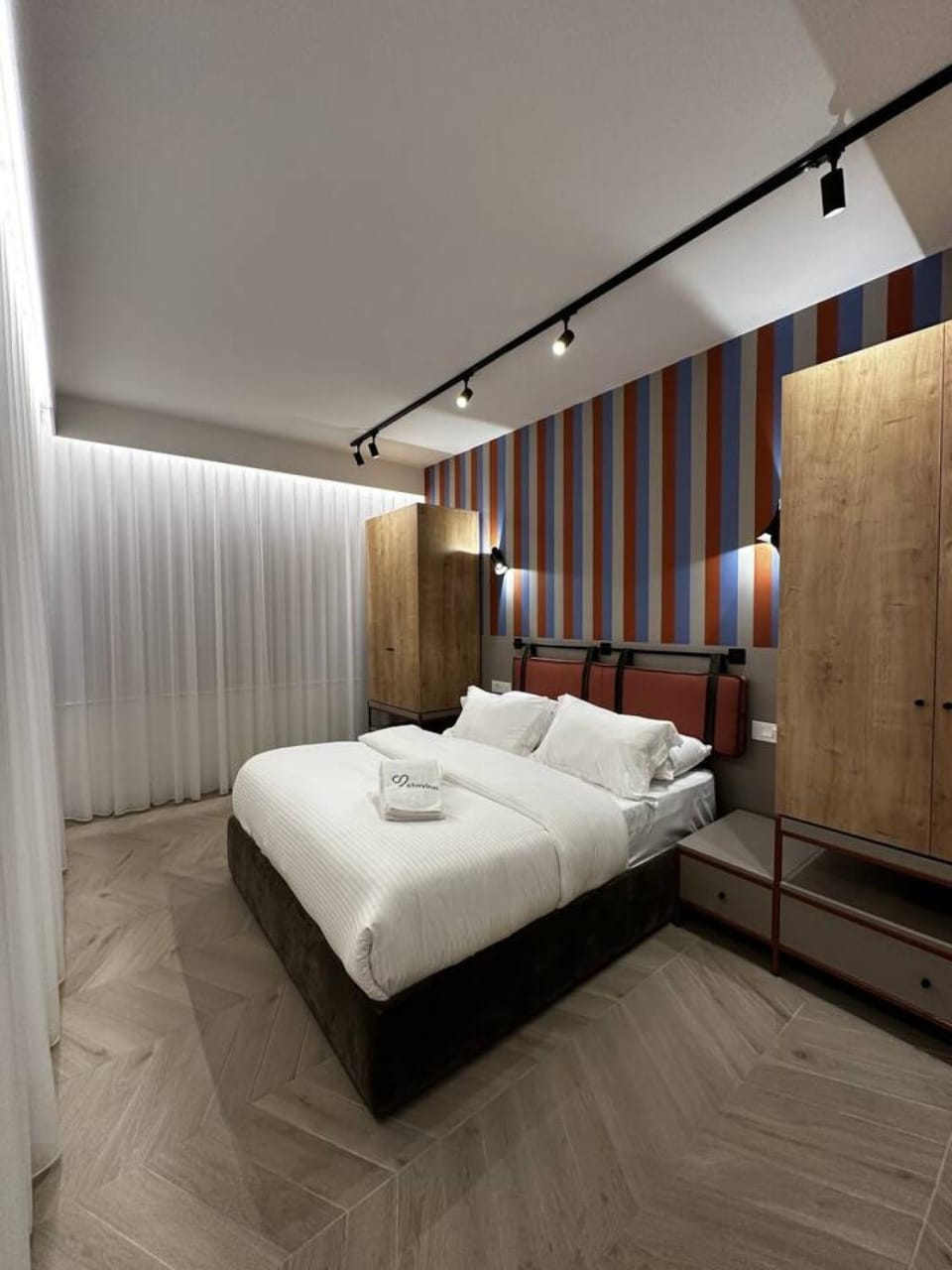 Bed, Photo of the whole room, Bedroom, towels, wardrobe