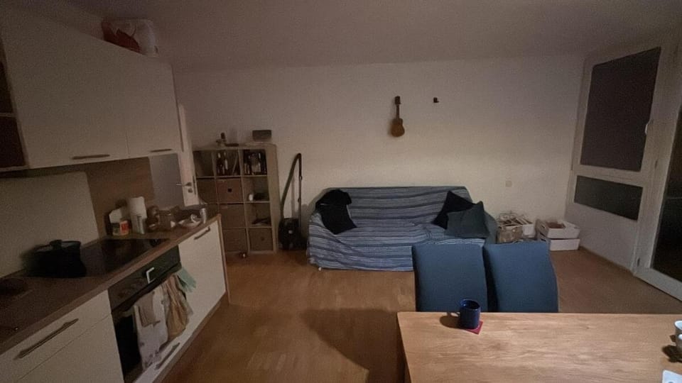 Living room, kitchen