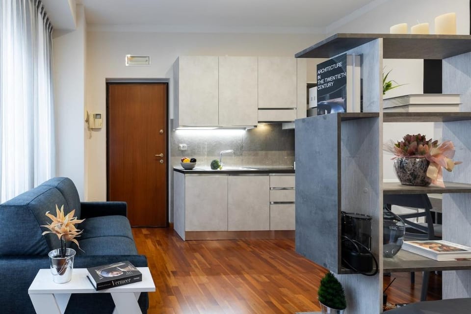 Kitchen or kitchenette, Living room, Seating area