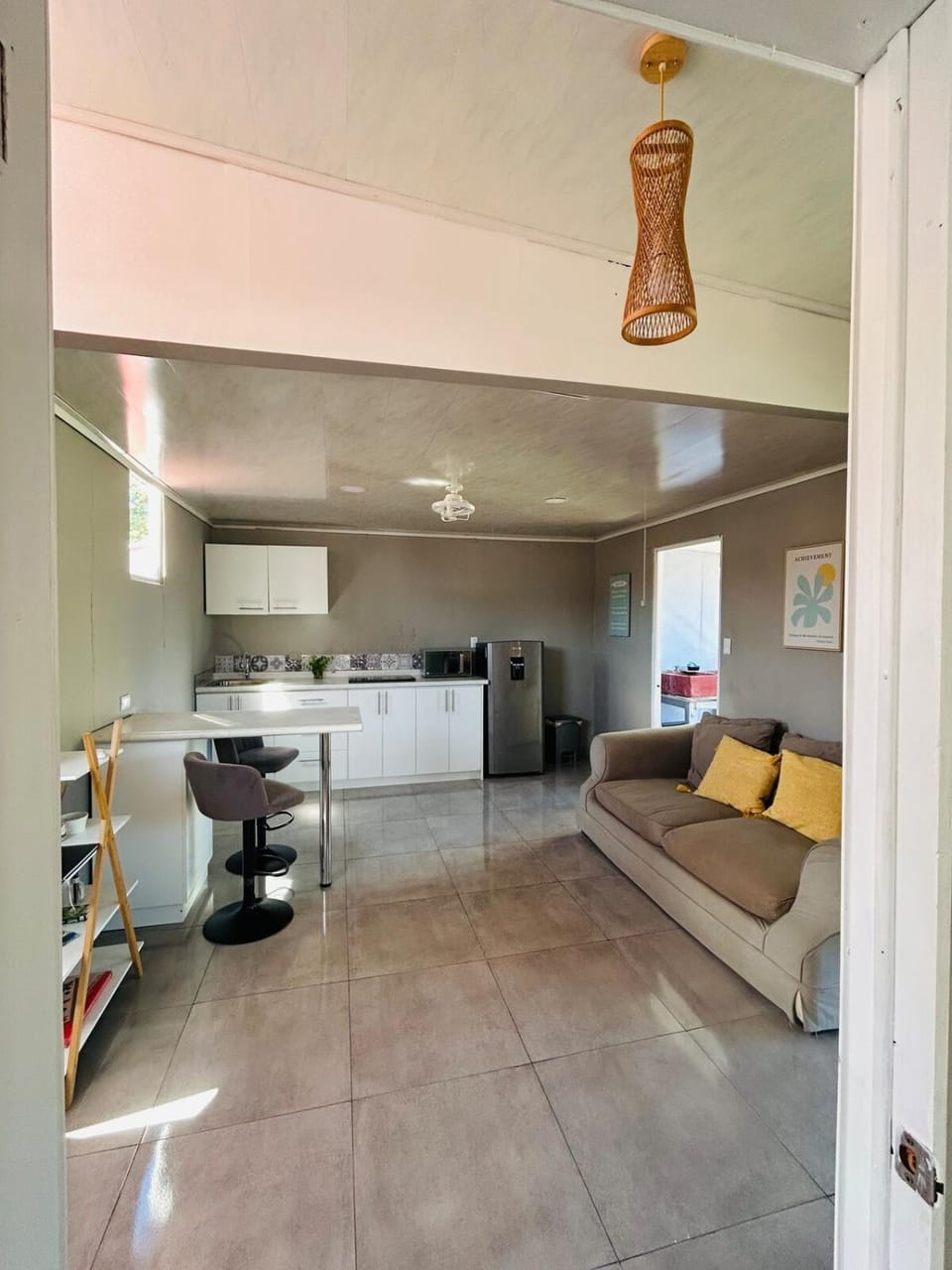 Kitchen or kitchenette, Living room, Dining area, stove