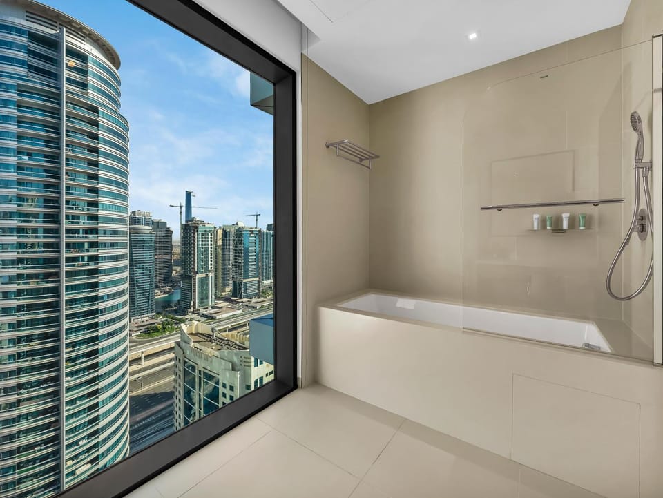 Bathroom, City view, Bath