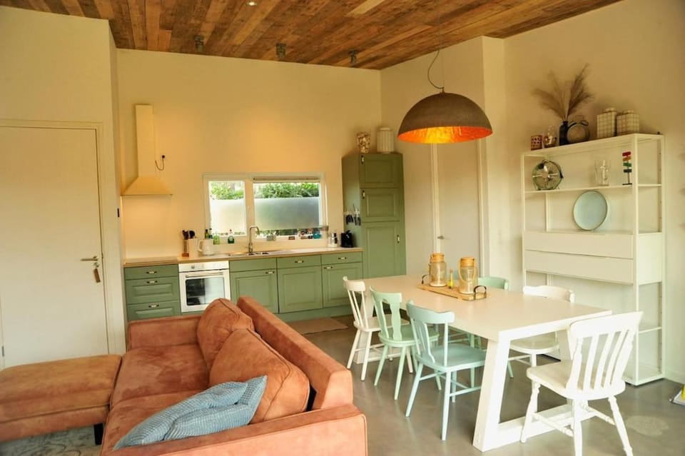 Kitchen or kitchenette, Living room, Dining area, oven, stove