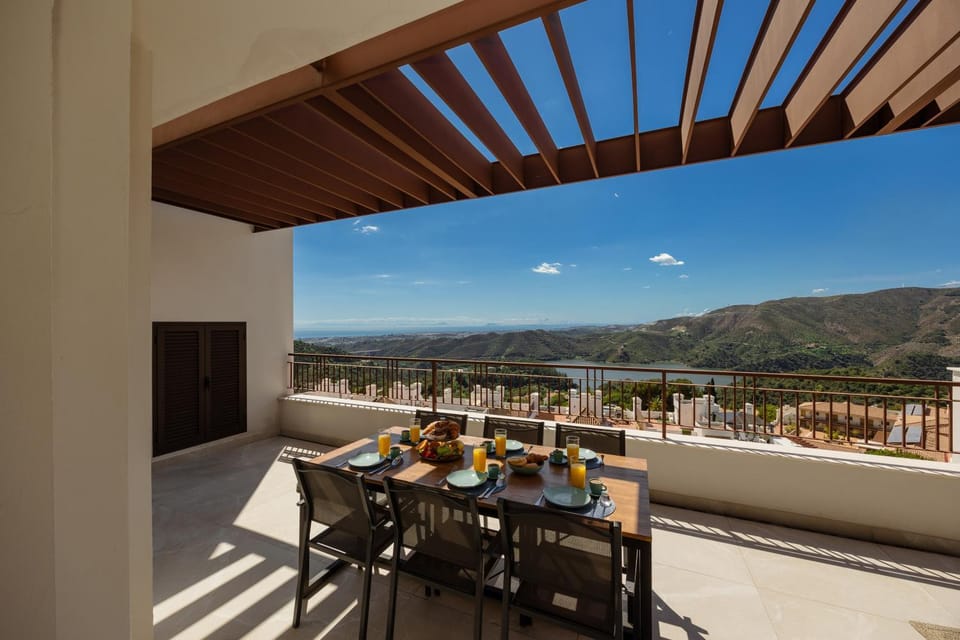 Patio, Day, View (from property/room), Balcony/Terrace, Balcony/Terrace, Dining area, Garden view, Mountain view, Sea view