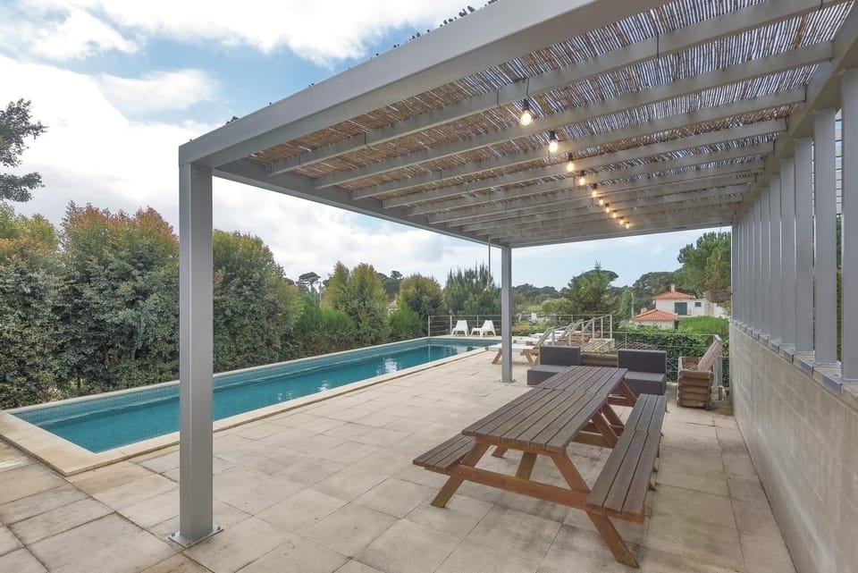 Patio, Day, Dining area, Pool view, Swimming pool