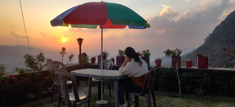 People, Natural landscape, Garden, Mountain view, Sunset