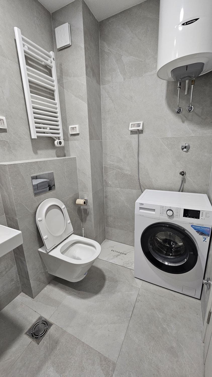 Toilet, Bathroom, washing machine, dryer