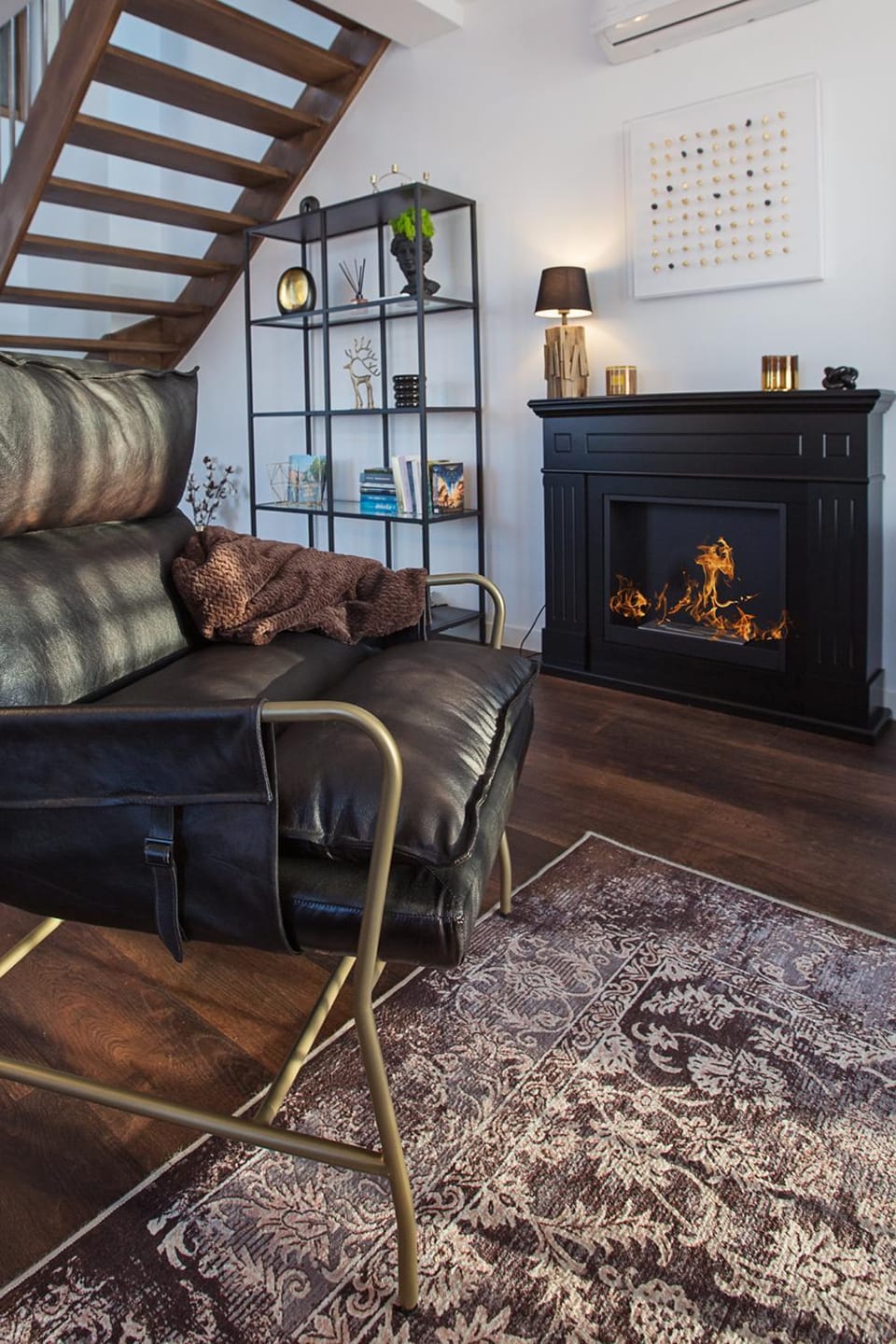 Living room, fireplace