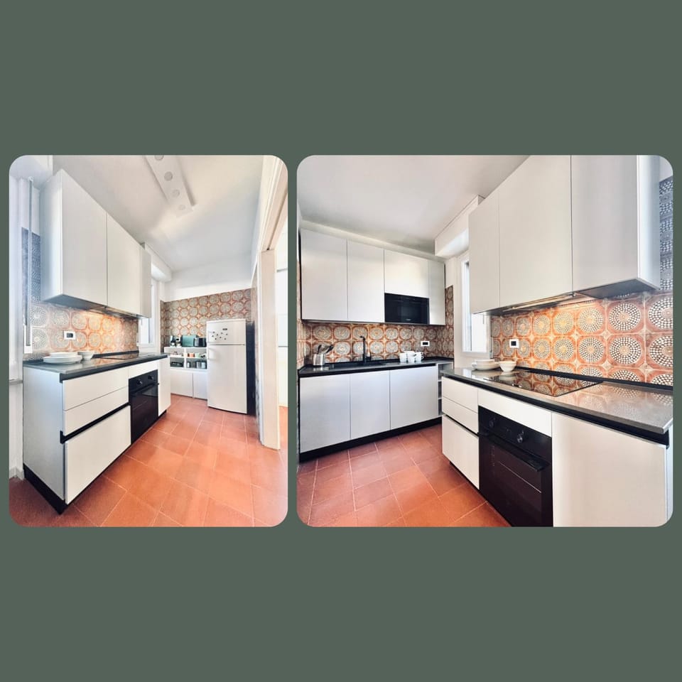 Kitchen or kitchenette, dishwasher, oven, stove