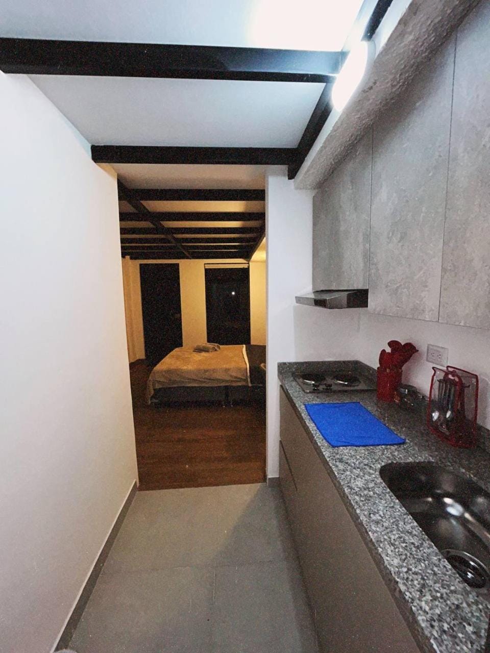 Bed, Kitchen or kitchenette