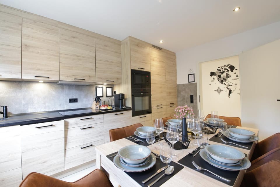 Kitchen or kitchenette, stove, kitchen
