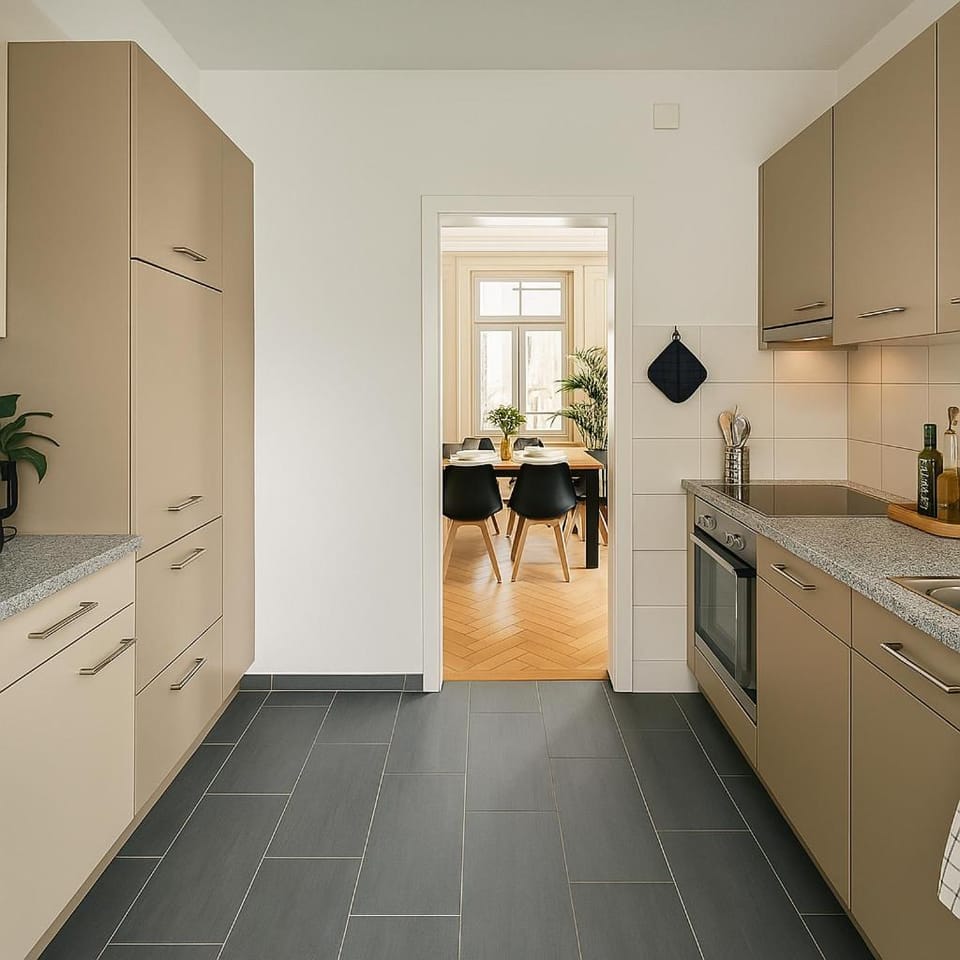 Kitchen or kitchenette, Dining area, dishwasher, oven, stove