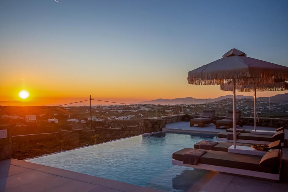 Swimming pool, Sunset, sunbed