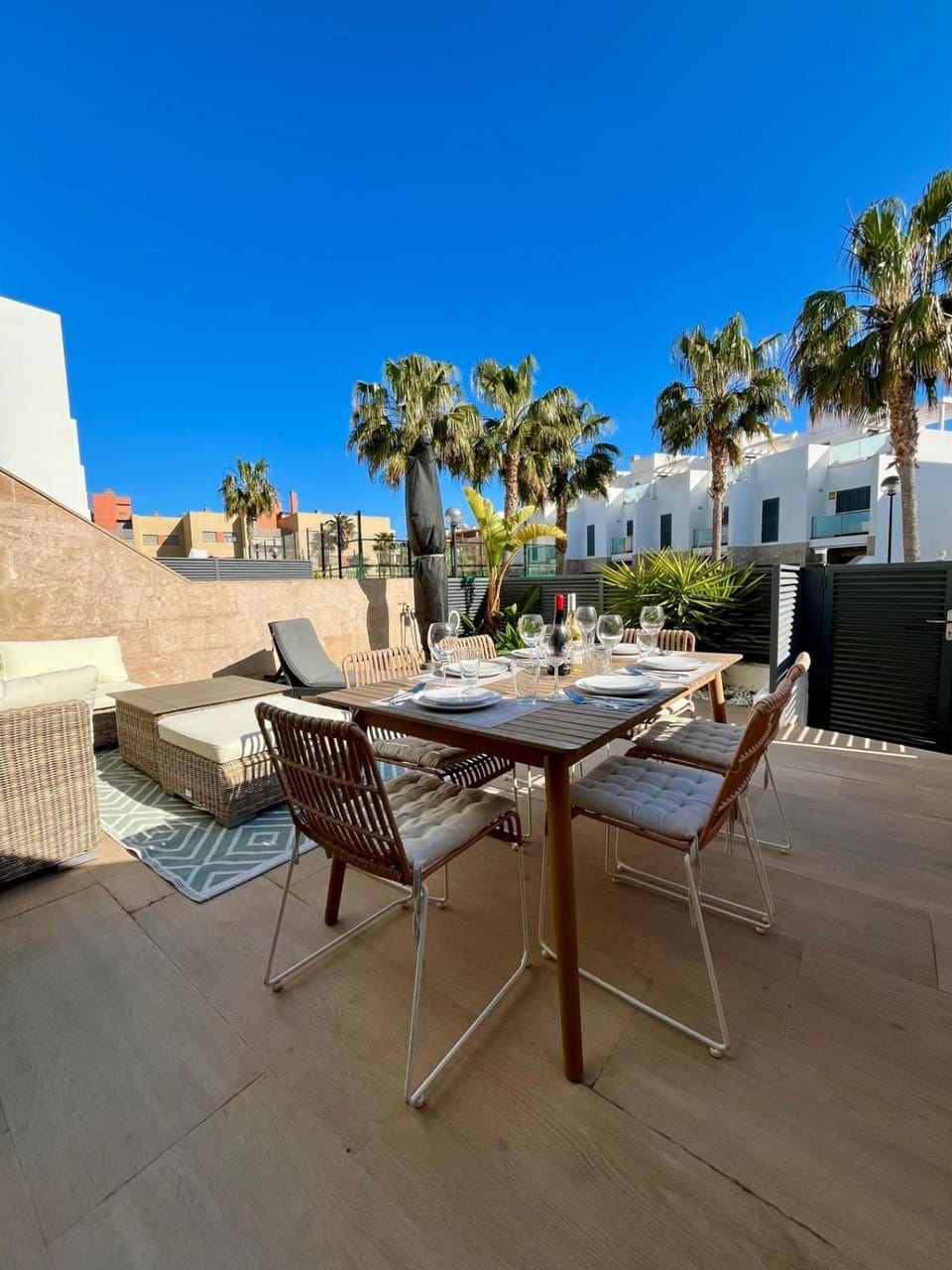 Patio, Day, View (from property/room), Balcony/Terrace, Living room, Seating area, Dining area, Pool view, Swimming pool