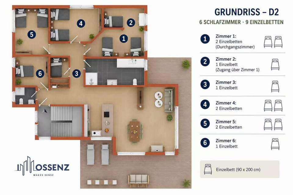 Living room, Bedroom, On site