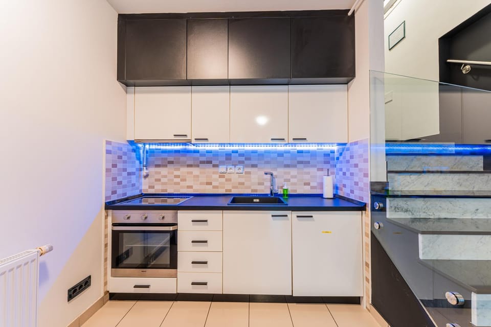 Kitchen or kitchenette, dishwasher, oven, stove, kitchen