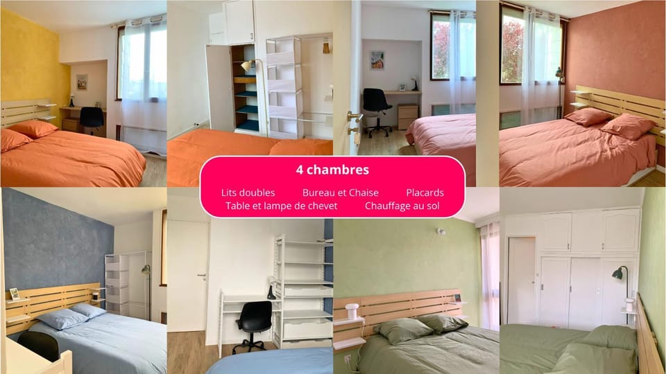 Appartement 4 chambres Idéal 24h moto & voiture Apartment in Le Mans
