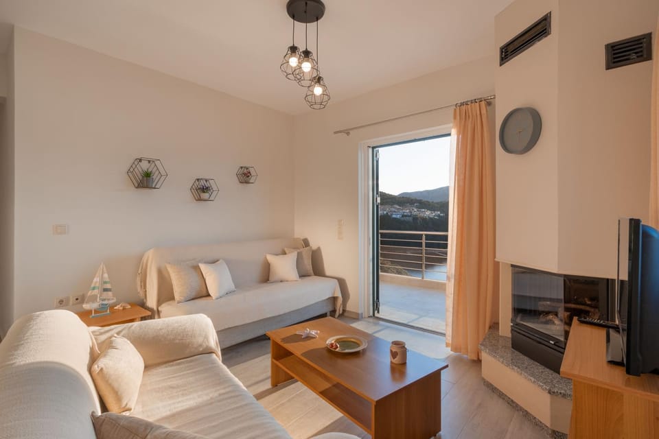 View (from property/room), Living room, Seating area, Sea view, internet, air conditioner