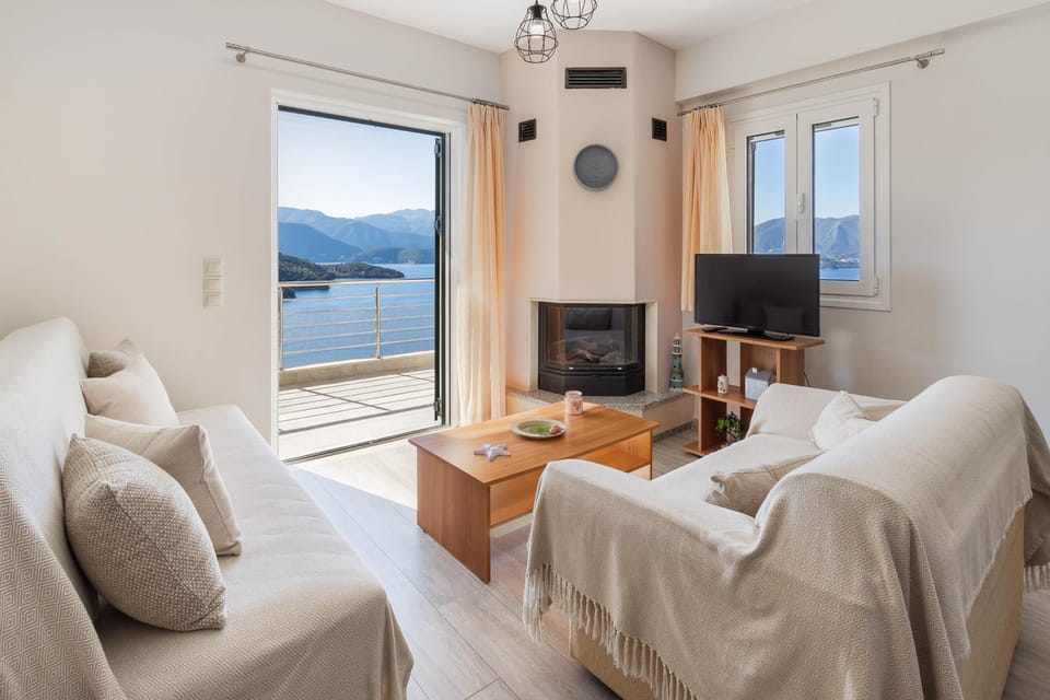 View (from property/room), Living room, Seating area, Sea view, internet, air conditioner