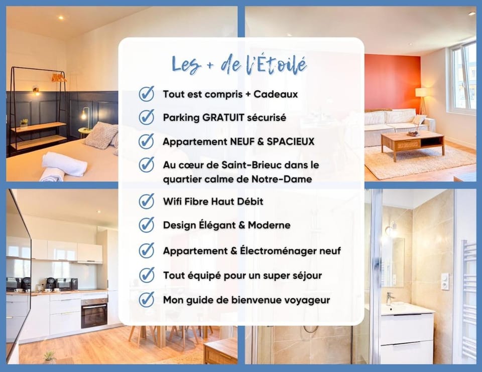 L'Étoilé - Parking Gratuit, Confort & Design Chic Apartment in Brittany